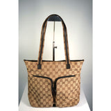 HOU #125. GUCCI GG Canvas Hand Bag Beige