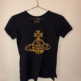 Vivienne Westwood, black T-shirt with gold stud detailing