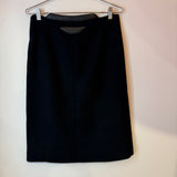 Prada Leather Trim Pencil Skirt Black