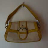 Celine Yellow Handbag W/ Buckle Clasp