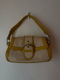 Celine Yellow Handbag W/ Buckle Clasp