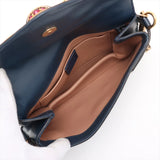 Gucci Queen Margaret Broadway Leather 2 Way Shoulder Bag Navy Blue 453778
