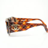 Vintage Chanel CC Tortoiseshell Matelassé Sunglasses