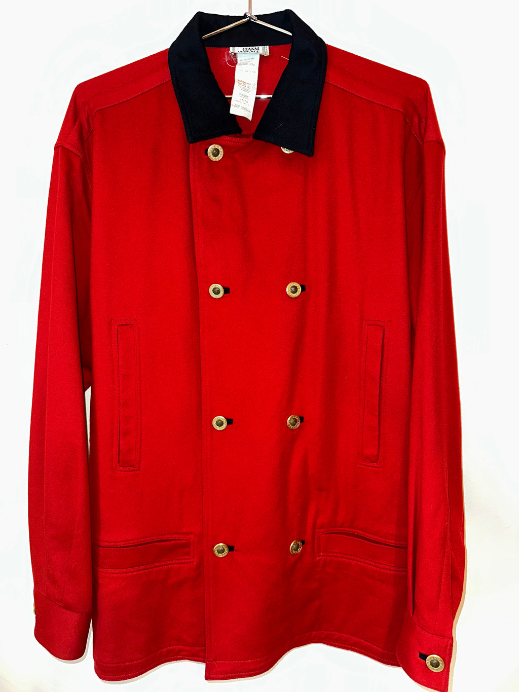 Gianni Versace Double Breasted Blazer Styled Jacket With Gold Hardware