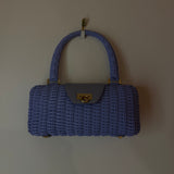 Ferragamo Lavender Wicker Handbag