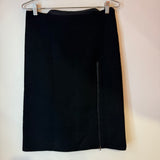 Prada Leather Trim Pencil Skirt Black