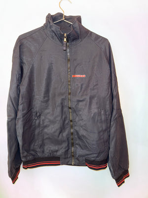 Prada dark blue with red stripes Nylon Jacket