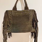 Prada Suede Satchel Fringe Bag