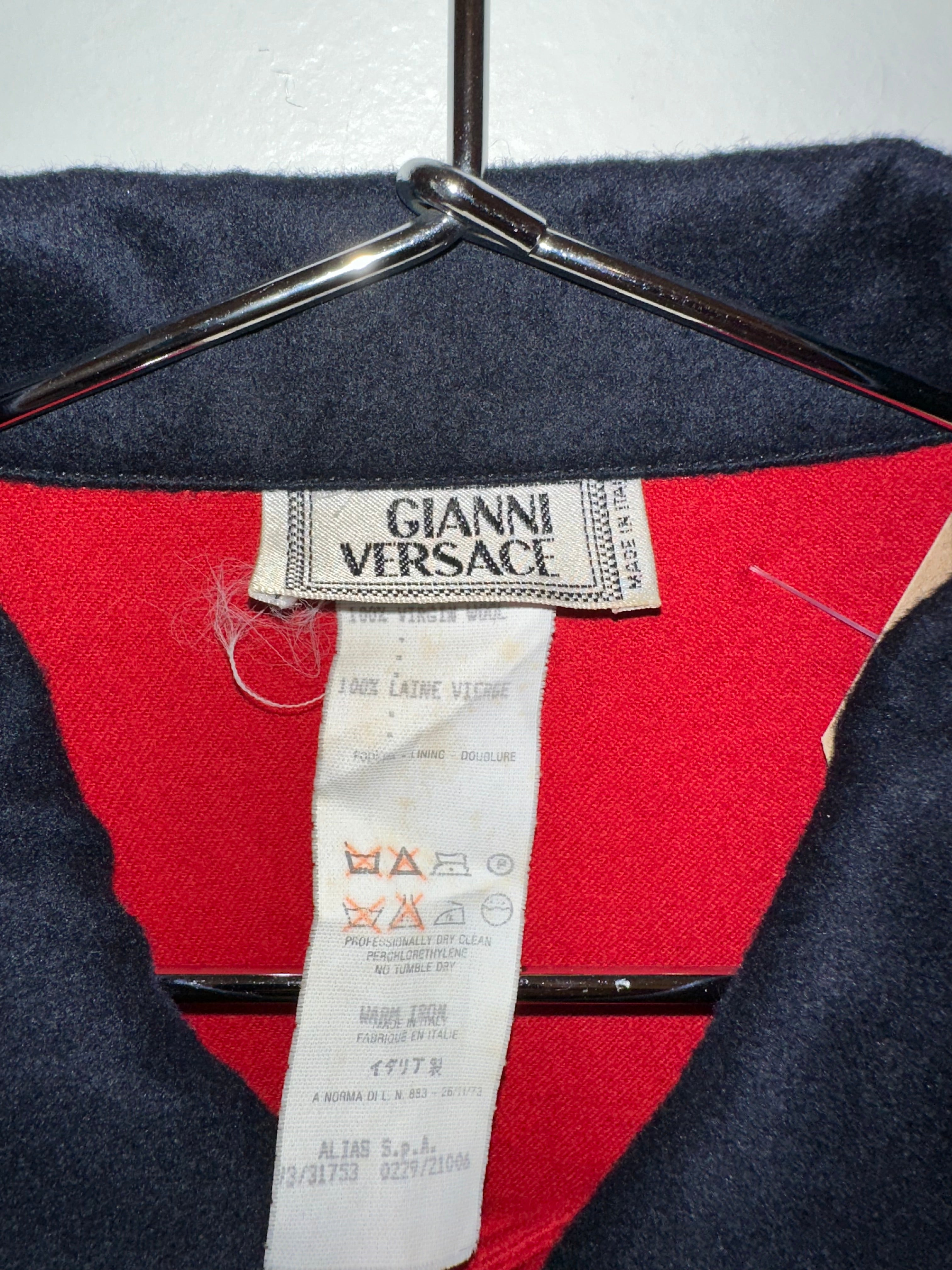 Gianni Versace Double Breasted Blazer Styled Jacket With Gold Hardware