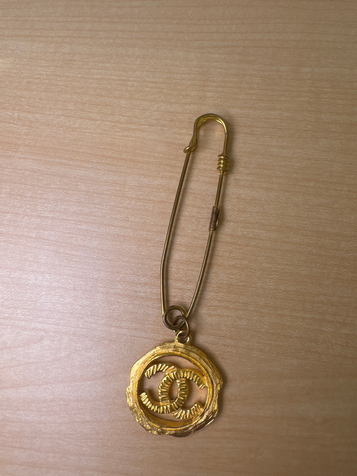 Japan Exclusive - Chanel Gold Plated CC Safety Pin Brooch