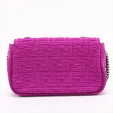 Fendi Zucca Mamma Baguette Fabric Suede Chain Shoulder Bag Purple 8BR793
