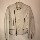 Galliano Embroidered White Leather Jacket