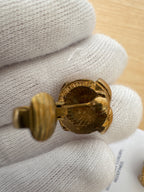 Japan Exclusive - Vintage Chanel Coco CC Round Clip On Earrings