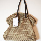 Vintage Fendi Tote Bag Zucchino FF Logo Canvas Brown