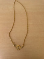 Japan Exclusive - Vintage Chanel Gold Coin Motif Long Necklace with Twisted Rope Chain CC Logo Medallion