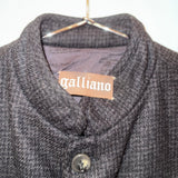 Galliano Black Tweed Wool Jacket