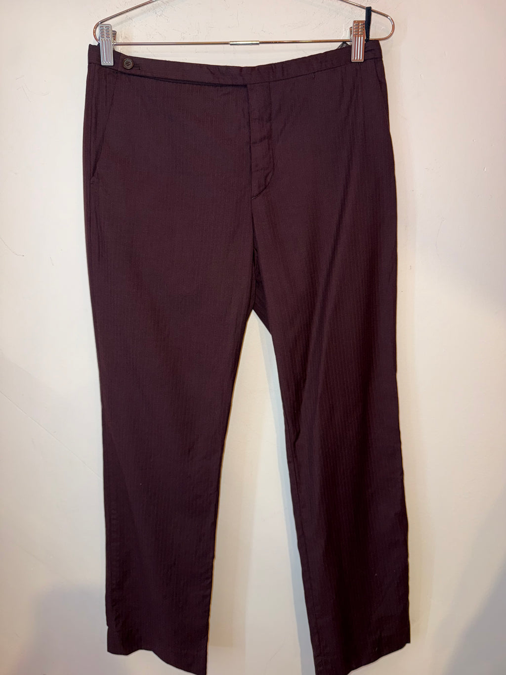 Prada Maroon Pinstripe Pants