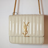 Saint Laurent Patent Calfskin Matelasse Monogram Vicky