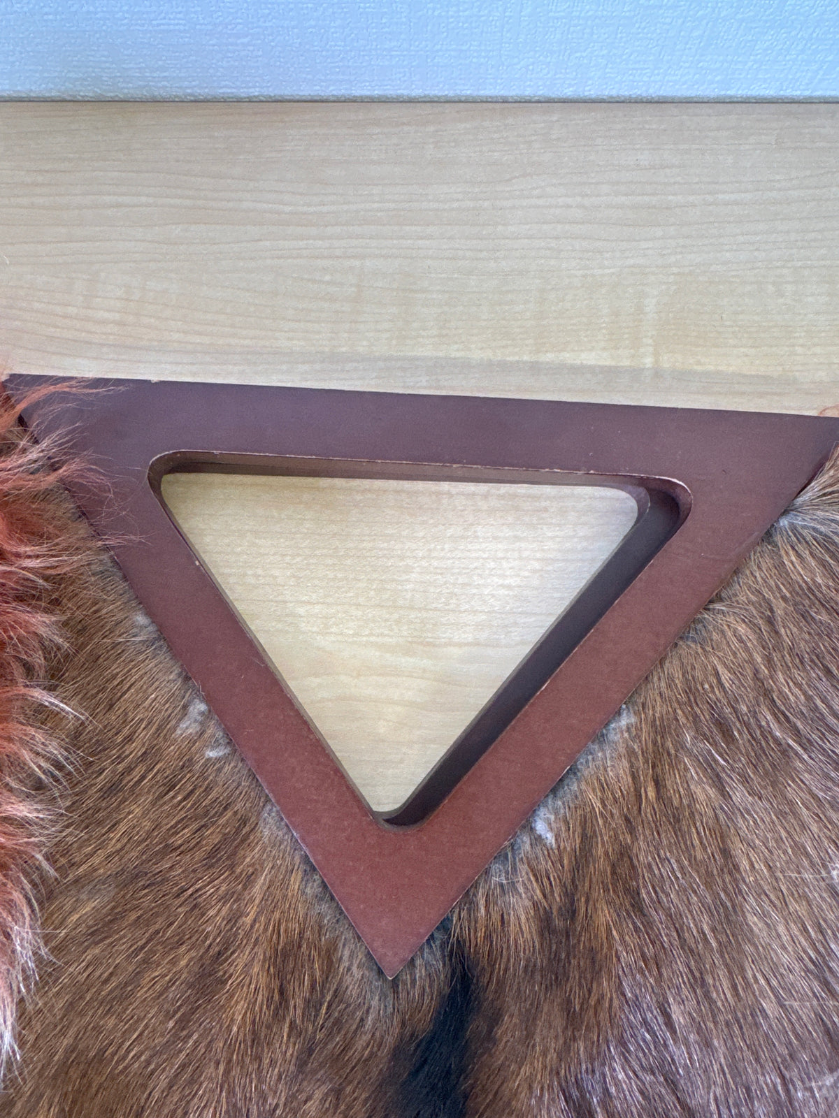 Japan Exclusive - Fendi Brown Rust Orange Fur Handbag Wooden Triangle Handle
