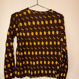 Dries Van Noten Brown / Yellow print top