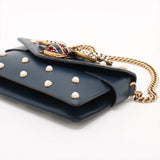 Gucci Queen Margaret Broadway Leather 2 Way Shoulder Bag Navy Blue 453778