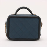 Chanel CC Filigree Caviar Skin Chain Shoulder Bag navy x black Gold Metal Fittings 28584235 28th