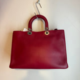 Lady Dior Handbag W/ Dior Keychain Red 2 Way Bag