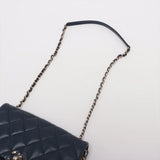 Chanel Matelasse Leather Chain Shoulder Bag Chainaround Navy Blue Gold Metal Fittings GXLA2LP7