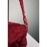 HOU #114. Prada Nylon Shoulder Bag Authentic Red Medium Women Italy
