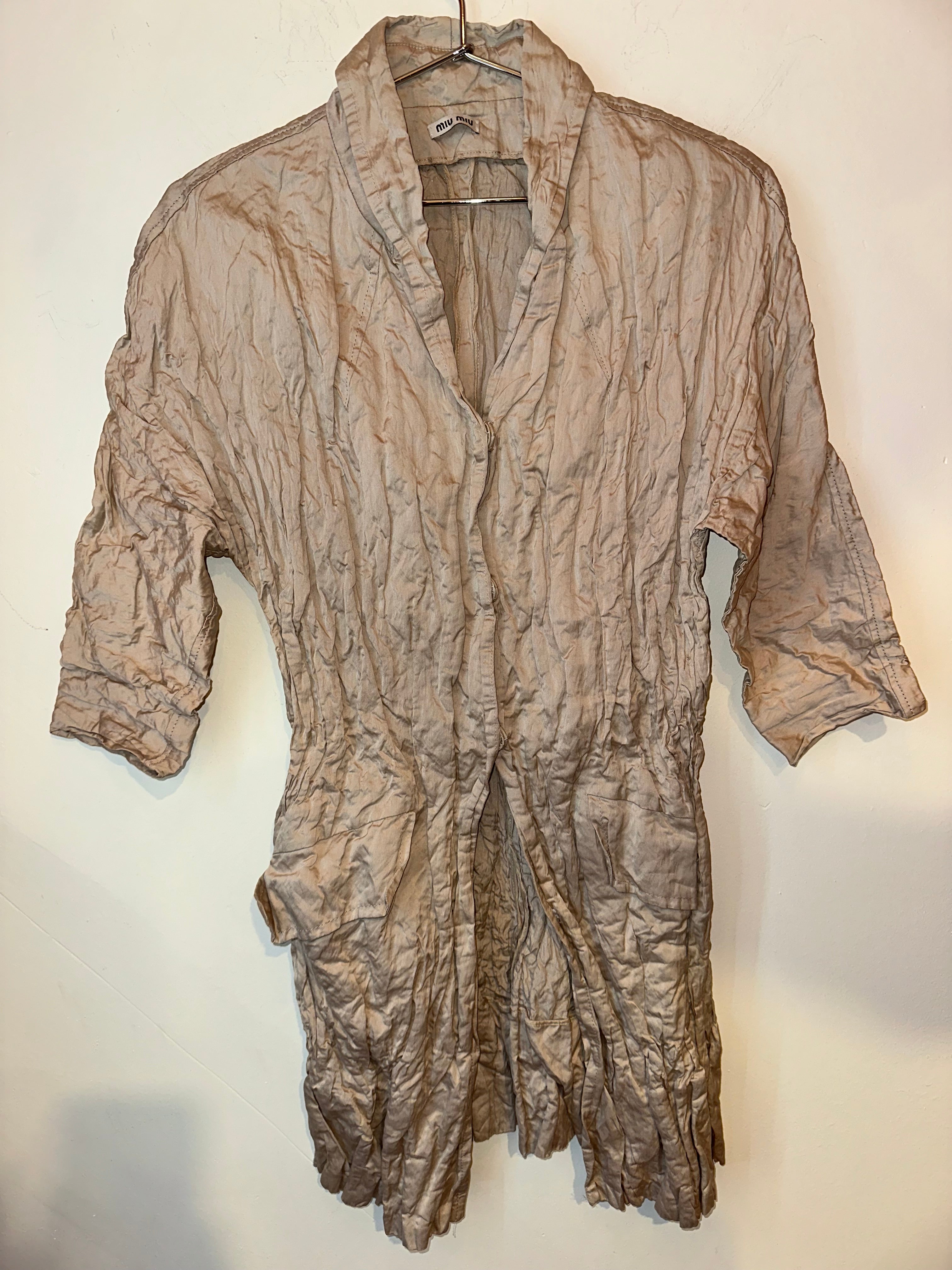 Miu Miu Crinkled Beige Jacket
