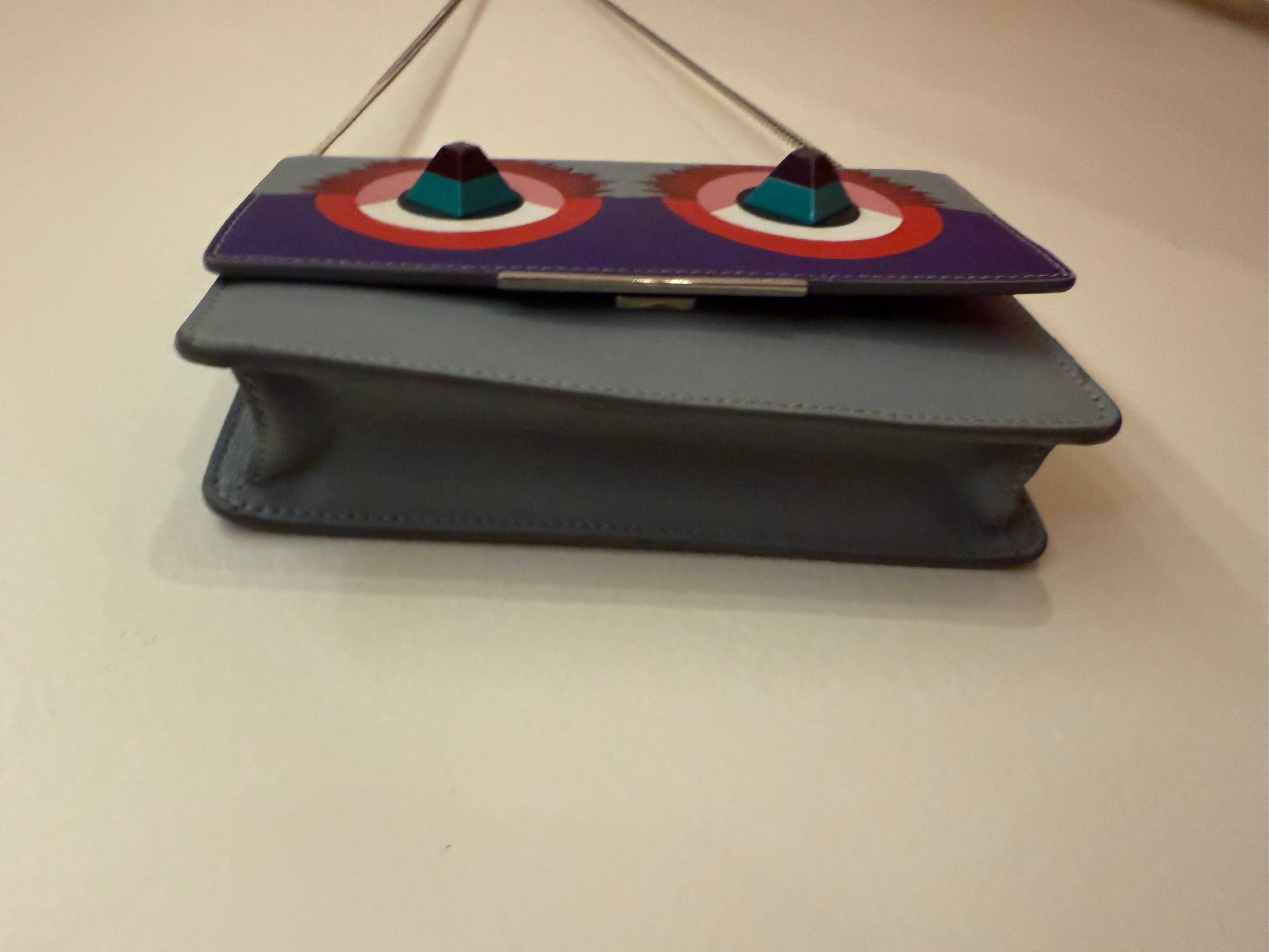 Fendi Blue Monster Wallet W/ Chain