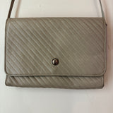 Celine White Ribbed Rectangle Bag W/ Long Strap