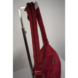 HOU #114. Prada Nylon Shoulder Bag Authentic Red Medium Women Italy