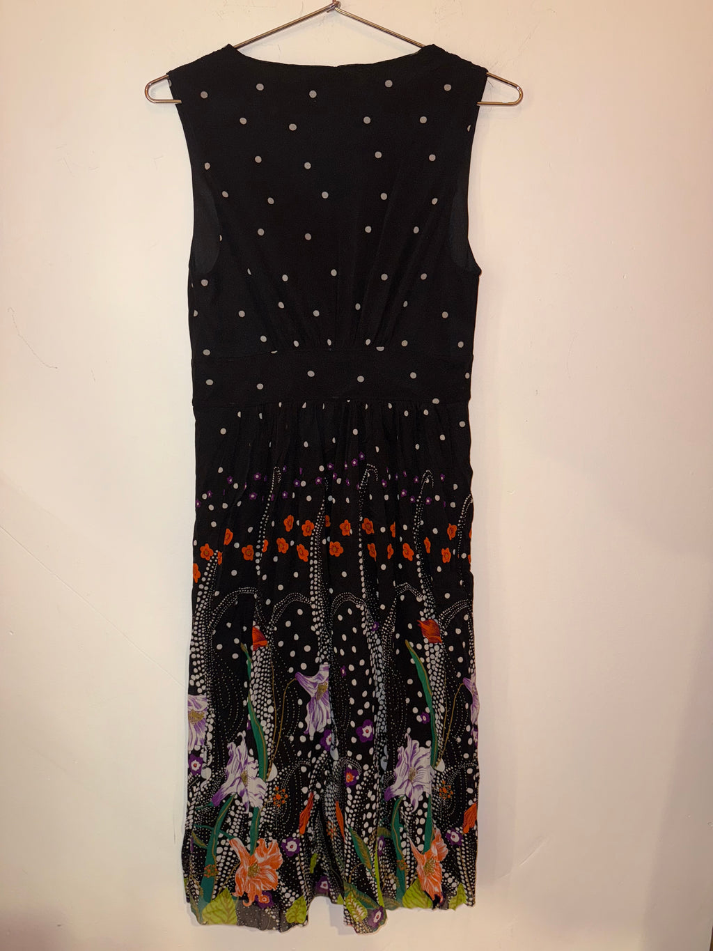Vivienne Tam Black polka dot with floral pattern dress
