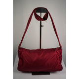 HOU #114. Prada Nylon Shoulder Bag Authentic Red Medium Women Italy