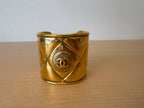 Japan Exclusive - Vintage Chanel CC Logo Medallion Cuff Bangle Bracelet