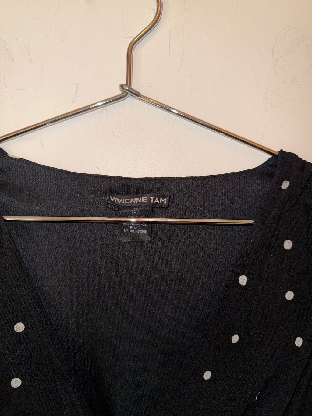 Vivienne Tam Black polka dot with floral pattern dress