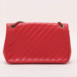 Chanel Bias stitching Leather Single Flap Double Chain Bag Red Gold Metal Fittings 22107224 22XXXXXX