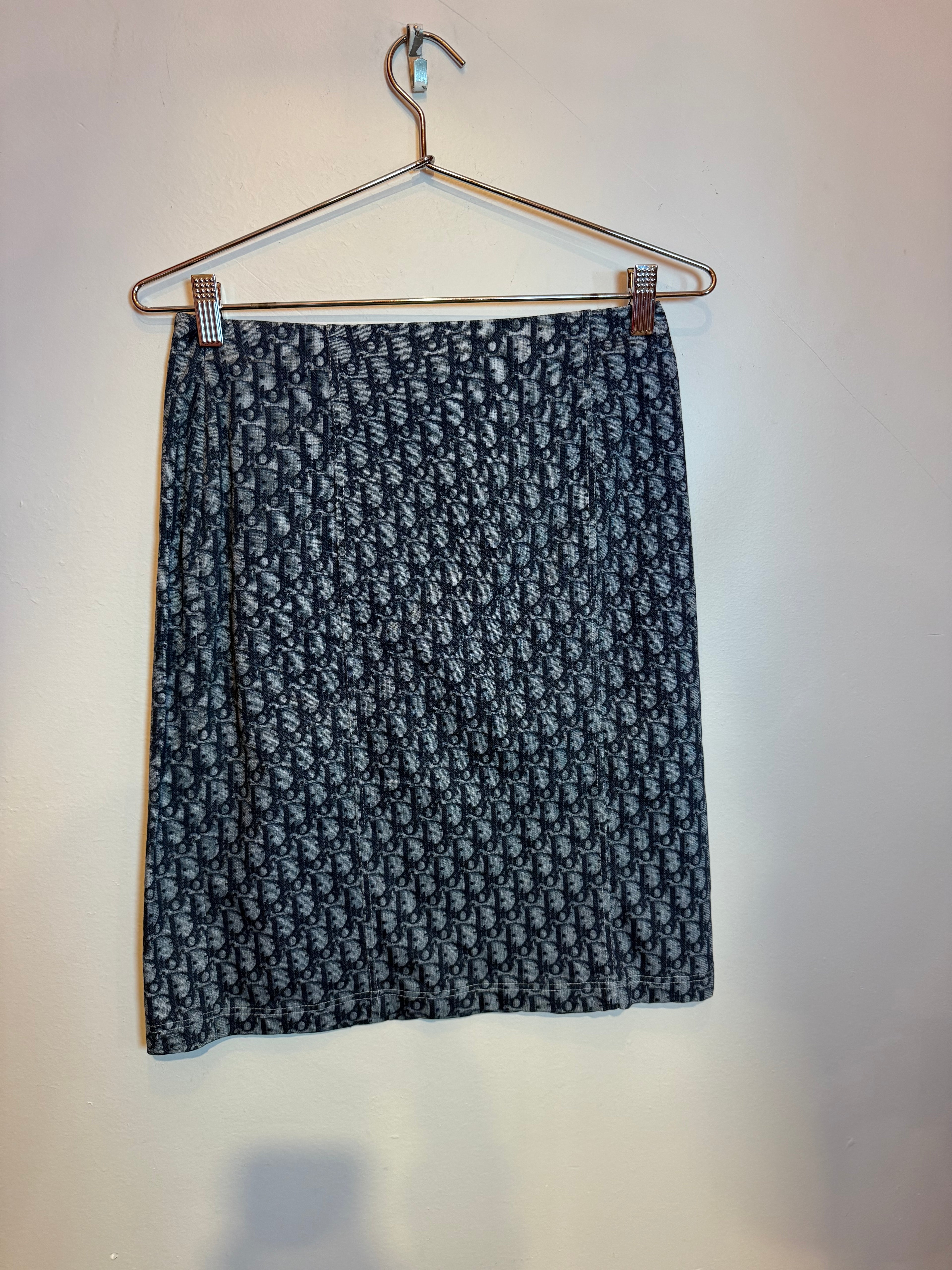 Christian Dior Blue monogram Skirt with Slit in front