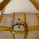 Celine Yellow Handbag W/ Buckle Clasp