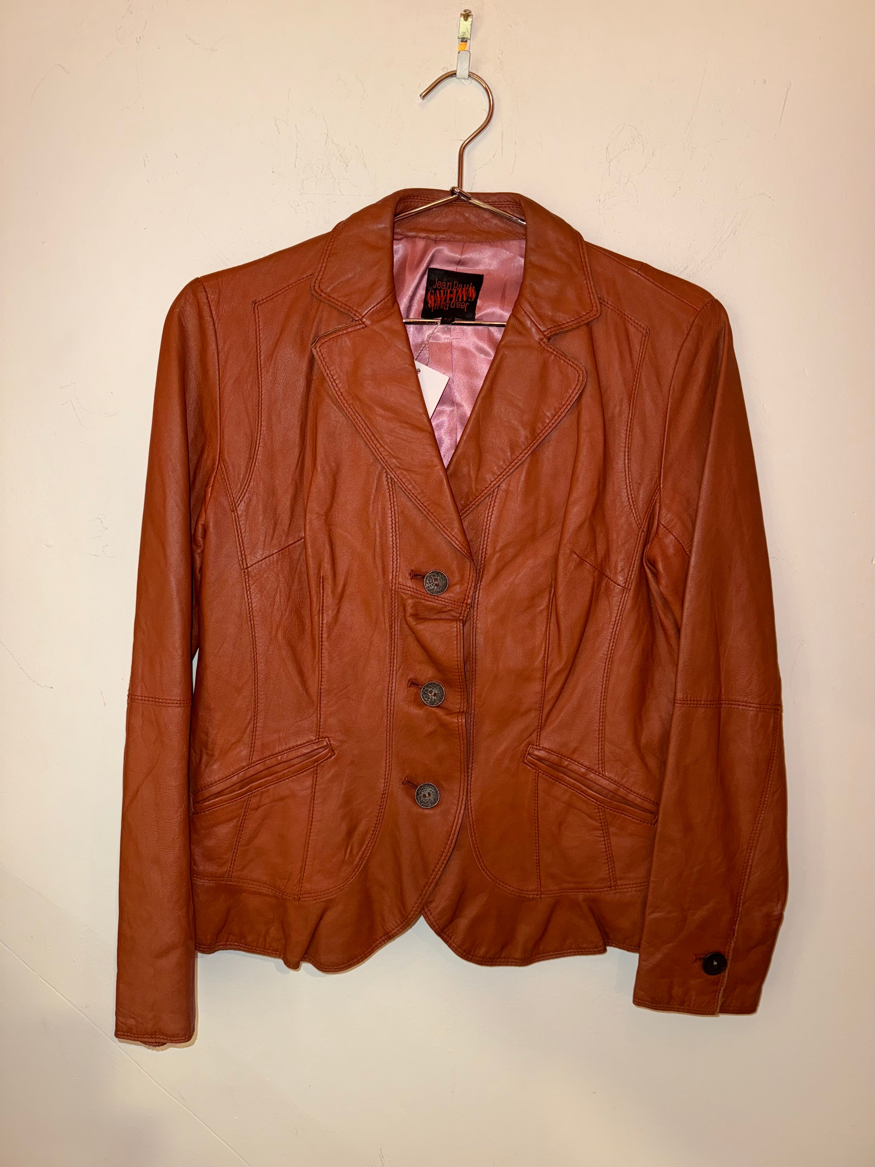 JPG Orange Leather Jacket