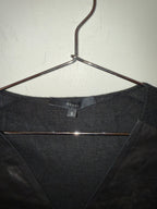 Gucci Black V-neck leather top size small