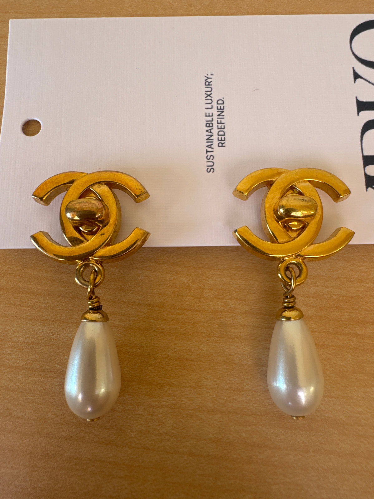 Japan Exclusive - Chanel CC Turn Lock Faux Pearl Drop Swing Earrings