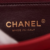 Chanel Bias stitching Leather Single Flap Double Chain Bag Red Gold Metal Fittings 22107224 22XXXXXX