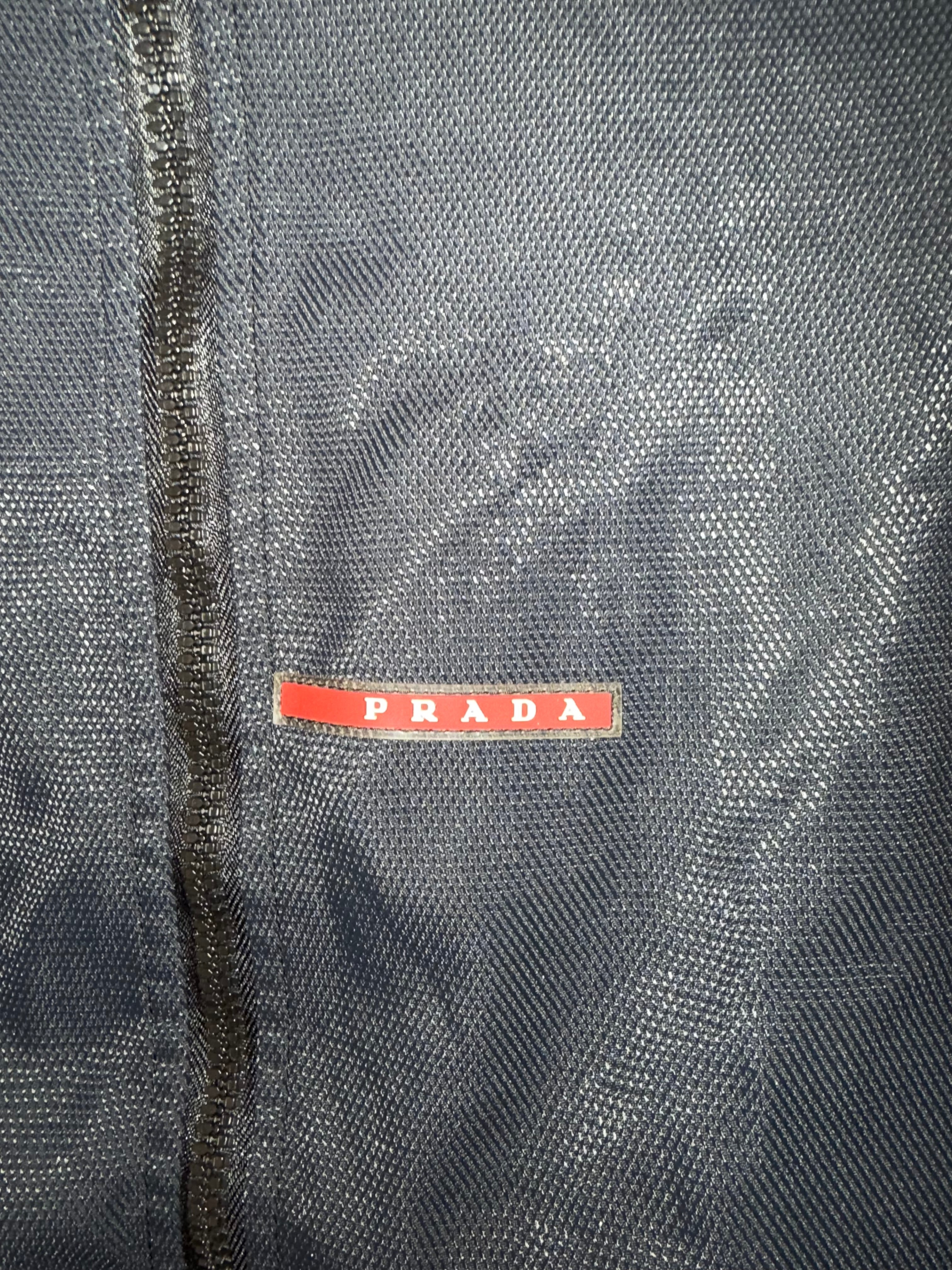 Prada dark blue with red stripes Nylon Jacket