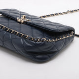 Chanel Matelasse Leather Chain Shoulder Bag Chainaround Navy Blue Gold Metal Fittings GXLA2LP7