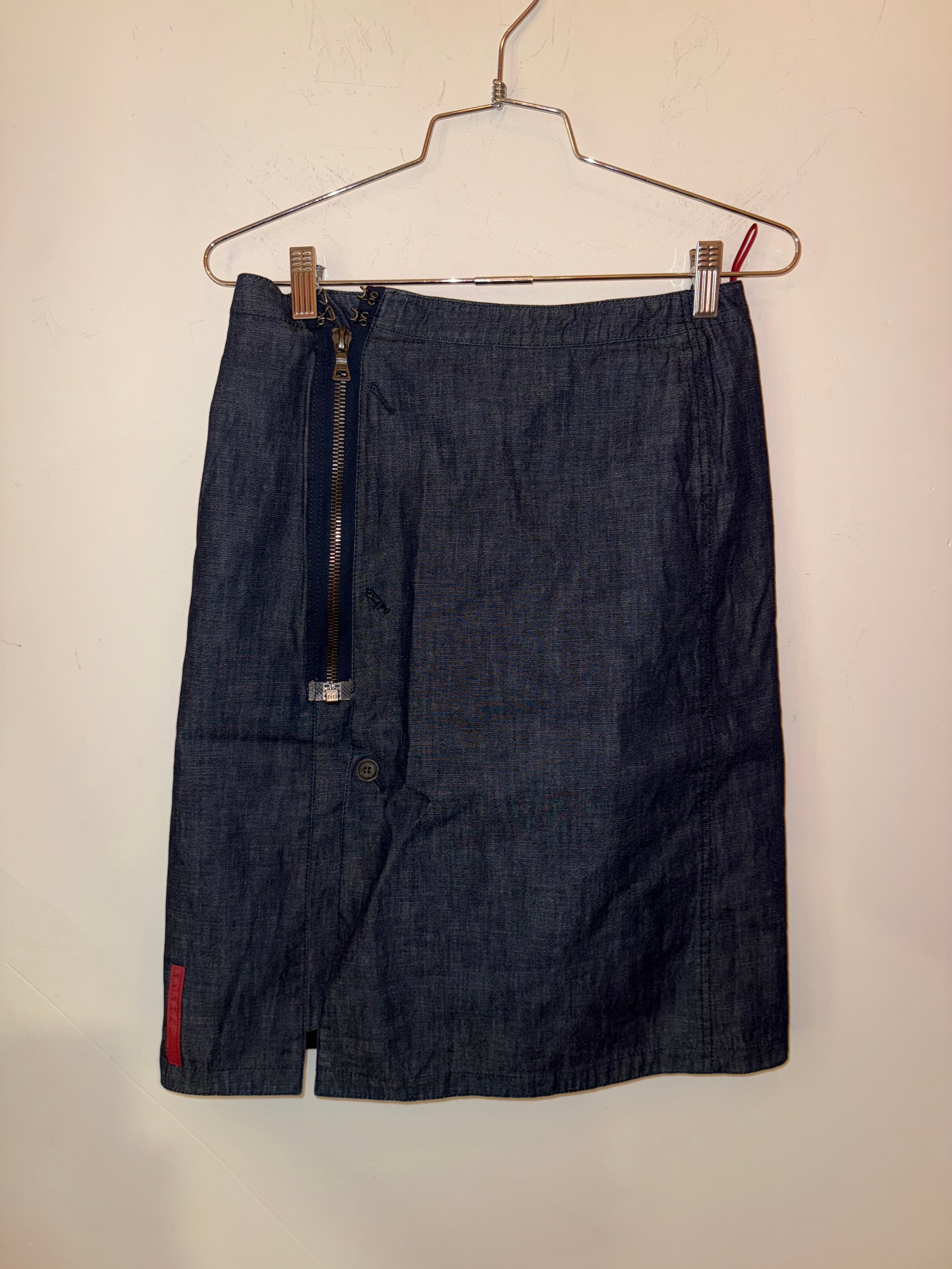 Prada Denim skirt with front zipper