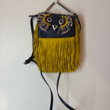 Fendi Purple/Yellow Owl Bag W/ Chain