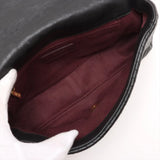 Chanel Chevron Lambskin Single Flap Double Chain Bag V Stitch Black Gold Metal Fittings