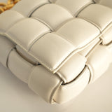 Bottega Veneta Padded Chain Cassette Bag White Chalk Lambskin Leather Gold Hardware